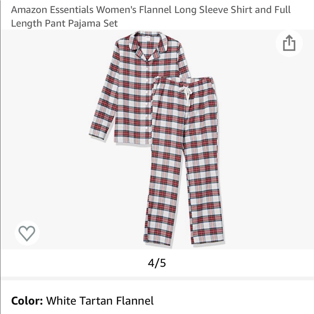 NWT. Amazon essentials flannel Christmas pajamas